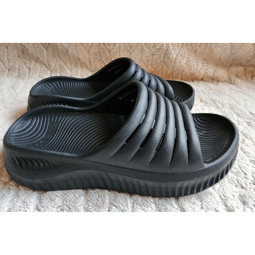 KUAILU Recovery Slides Black Platform Comfort Sandals Womens US 7.5 EU 38 - Picture 3 of 10